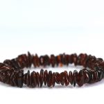 Tamsiai ruda natūrali gintaro apyrankė