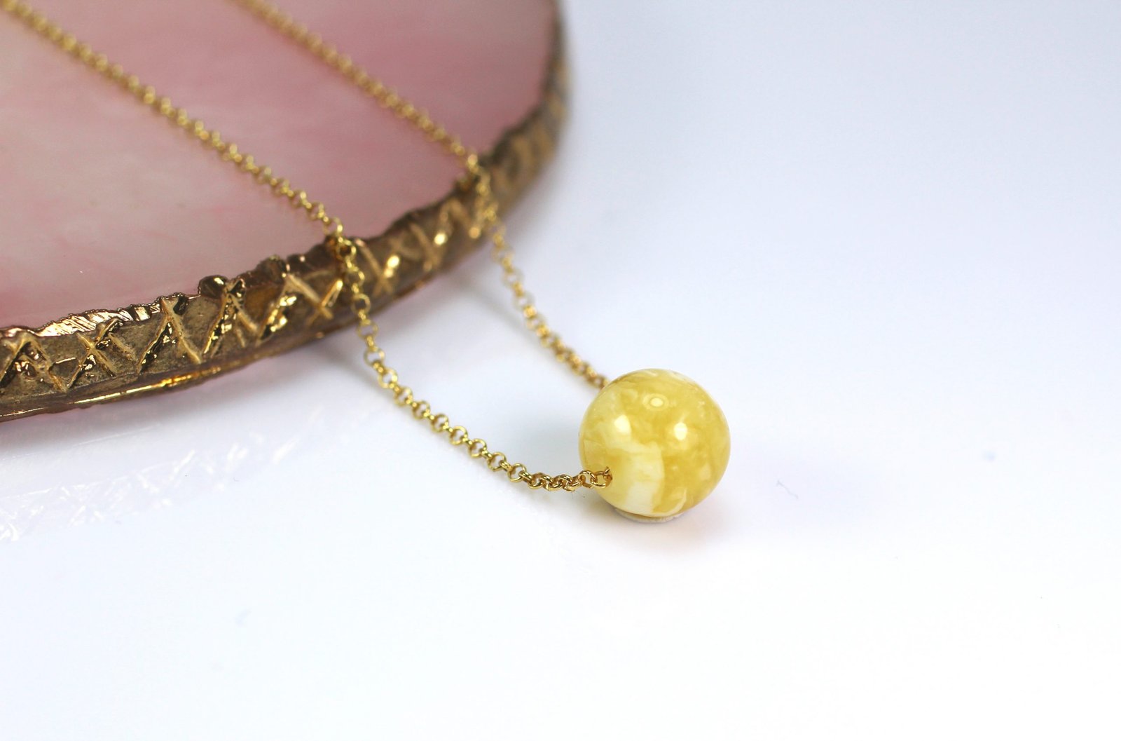 Amber pendant with gold plated 925 