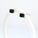 Gintariniai auskarai juodi kubeliai, adatėlės