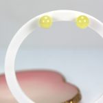 Gintariniai auskarai matiniai burbuliukai, adatėlės