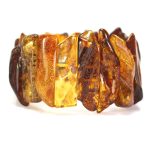 Prabangi, masyvi gintarinė apyrankė, mažai apdirbta