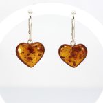 Amazing amber earrings hearts shape
