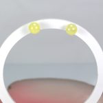 Amber stud earrings bubbles white/yellow color