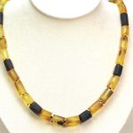 Baltic amber men necklace, unpolished