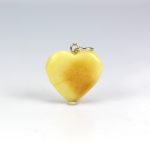 Amber pendant heart shape, small