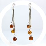 Amazing amber earrings with three bubbles