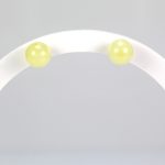 Amber stud earrings bubbles white/yellow color