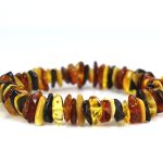 Natural, multi color Baltic amber bracelet