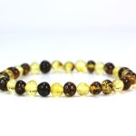 Natural Baltic amber bracelet with rounded beads