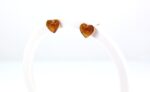 Gintariniai auskarai širdelės - Image 3