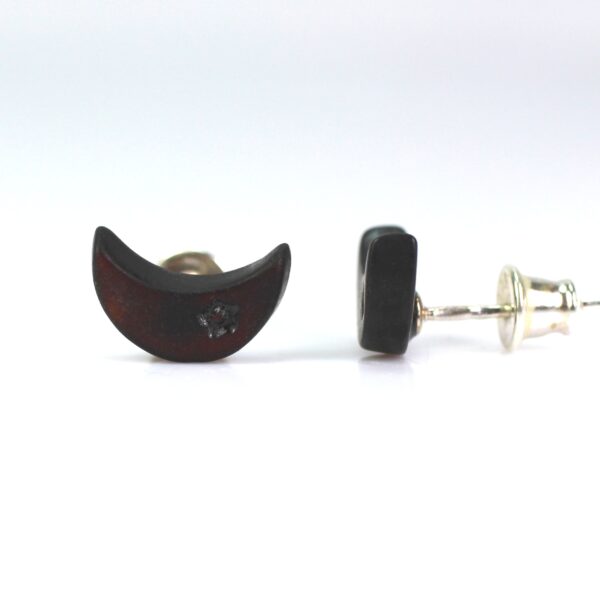 Gintariniai auskarai mėnuliai