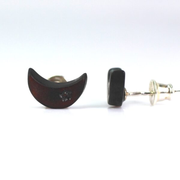 Gintariniai auskarai mėnuliai