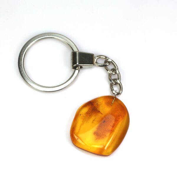 Gintarinis raktų pakabukas su inkliuzu
