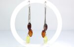 Amazing amber earrings with three drops - Image 2