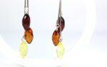 Amazing amber earrings with three drops - Image 3