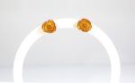 Baltic amber earrings rose shape - Image 3