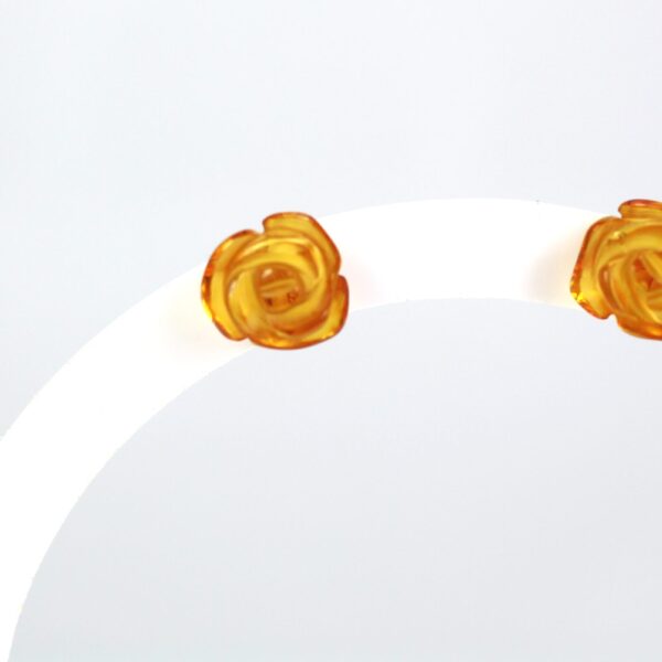 Gintariniai auskarai rožytės