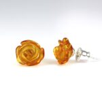 Gintariniai auskarai rožytės
