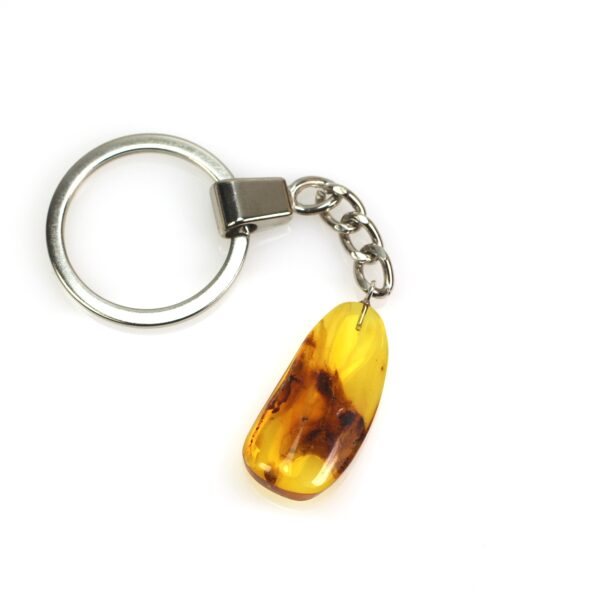 Gintarinis raktų pakabukas su inkliuzu