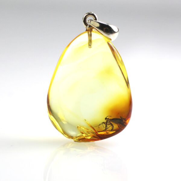 Gintarinis pakabukas su vapsvos inkliuzu
