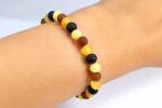 Multi color, Baltic amber bracelet, rounded beads - Image 2