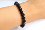 Dark color, Baltic amber bracelet, rounded beads - Image 2