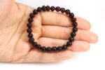 Dark color, Baltic amber bracelet, rounded beads - Image 6