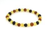 Multi color, Baltic amber bracelet, rounded beads - Image 4