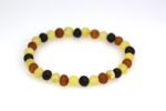 Multi color, Baltic amber bracelet, rounded beads - Image 3